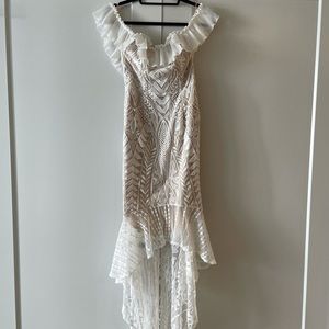 Vici, Passion lace off the shoulder high low midi dress size Medium